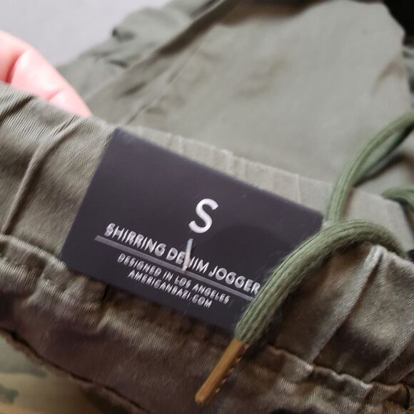American Bazi - shirring denim jogger pants size small - olive - Picture 11 of 15